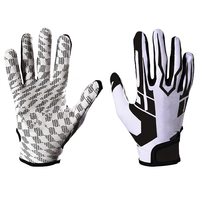 Gants de football américain à doigts entiers, ultra-adhérents, avec logo personnalisé, pour l'hiver, antidérapants, confortables, unisexes, fermeture à enfiler, polyester/coton