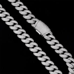 925 Sterling <b>Silver</b> Moissanite Cuban Link Chain <b>Necklace</b> Iced Out Hip Hop Jewelry <b>for</b> <b>Men</b> Women Gift Party Wear - Product Image 6