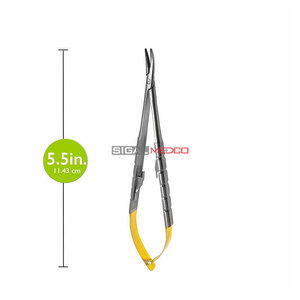Porte-aiguille chirurgical TC Noyes Scissor droit et courbé pour microchirurgie dentaire, en carbure de tungstène de précision - Product Image 5