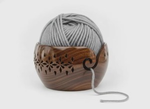 Wooden Yarn Bowl Shiny Polished Wood Crafts <b>Sewing</b> Storage Knitting Needles Yarn Balls Wooden Bowl Catcher Organic <b>Material</b> Car - Product Image 4