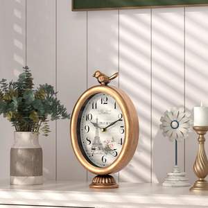 Classic Metal Desk <b>Clock</b> For Reading Table Decoration With Silent Ticking Free Mechanism And Elegant Structure - Product Image 5