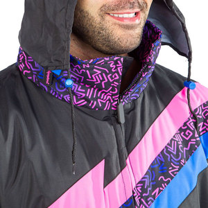 Traje de Esquí Unisex Impermeable y Cortavientos, Tallas Grandes, Negro, Rosa, Azul, con Estampado por Transferencia Térmica, Poliéster Aislante, Cierre de Cremallera, Cuello Alto - Product Image 5