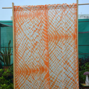 Rideau imprimé tie-dye teint à la main en coton naturel, décoration de fenêtre pour chambre, salon, bureau, hôtel - Product Image 1