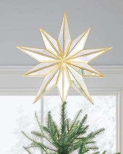 Adorno Navideño Geométrico de Metal Dorado Estilo Nórdico Moderno, Decoración Navideña de Lujo con Acabado de Espejo - Product Image 1