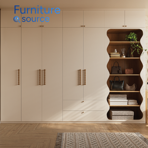 Fabricant vietnamien qualifié, placard double en placage de bois de qualité supérieure, MDF |   Design moderne |   Rangement de Chambre à Coucher de Luxe Fabriqué avec Expertise |   OEM - Product Image 4