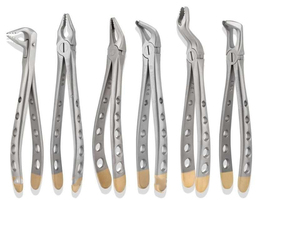 Ensemble de 6 forceps d'extraction dentaire manuels de haute qualité avec poignée ergonomique, réutilisables, en acier inoxydable allemand - Product Image 1