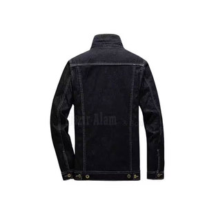 Veste en jean pour homme, coupe slim, boutons recouverts, manches longues, denim robuste, tenue décontractée quotidienne, style streetwear - Product Image 2