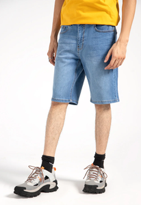 Pantalones Cortos de Mezclilla Tejida Oscura de Cintura Alta para Hombre, 100% Algodón, Lavado a la Piedra, Estilo Casual de Verano, Venta al por Mayor OEM - Product Image 2