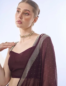 Sari de chifón estilo Bollywood adornado - Product Image 1