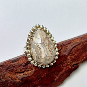 Bague en argent sterling 925, bague de déclaration, bijoux en agate, bijoux faits à la main, cadeau de Saint Valentin pour elle - Product Image 4