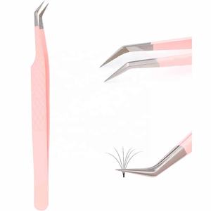 Pince à épiler professionnelle en acier inoxydable à pointe en fibre pour extensions de cils de volume - Product Image 1