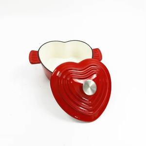 Highest quality <b>rose</b> madder heart looked metal casserole dish is ideal for family-sized portions that need structural <b>support</b> - Product Image 2