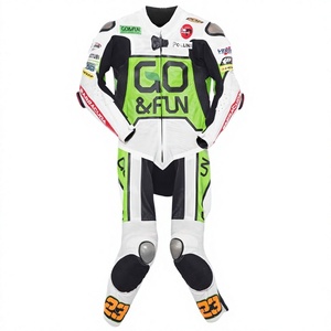 Combinaison de course Niccolo Antonelli MotoCP en cuir de vachette 1 pièce, cuir de vachette/crocodile, pour piste/moto, combinaison MotoCp/Traje pour motard de niveau avancé - Product Image 1