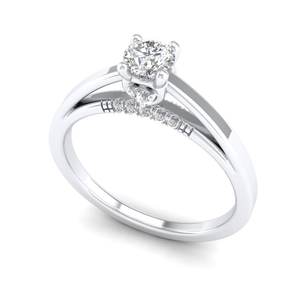 Anillo de Compromiso REYES con Moissanita de Plata de Ley 925 Certificada GRA, Chapado en Oro Blanco de 14K, Joyería y Accesorios para Mujer - Product Image 2