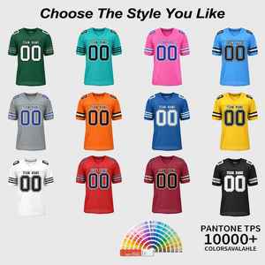 2k26 Nouveau style de maillot de football américain personnalisé pour hommes, col en V, manches courtes, uniforme d'équipe, chemise de sport performante - Product Image 1