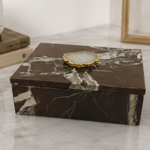Marble Decorative Box Rectangle Shape Polished <b>Stone</b> Luxury Home Decor Geometric Pattern - Product Image 3