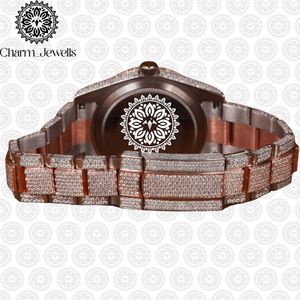 Montre de luxe pour homme Charm_Jewells, boîtier en acier inoxydable, mouvement mécanique analogique, fermoir caché à bouton-poussoir, bracelet de 20 mm, lumineuse - Product Image 4