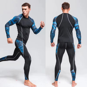 Ensembles de maillots de bain à manches longues personnalisés, nouveau design, vêtements de sport pour hommes, vêtements de natation et de gym, écologiques, antibactériens, en spandex/polyester - Product Image 1