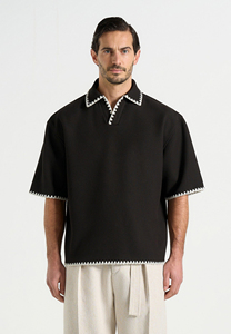 Polo pour homme, classique, manches courtes, col classique, pour l'été, les sports de plein air, le quotidien, bleu marine, décontracté, confortable - Product Image 3