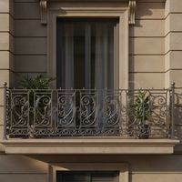 Grilles de balcon modernes en fonte d'argent sans cadre, réglables, robustes, barrières de sécurité résistantes à la rouille, non ornementales pour terrasse/porche