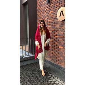 Ensemble de costume pour femmes de créateur Top lourd en fausse georgette avec Plazzo & Dupatta pour un look de fête - Product Image 6