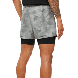 Shorts de course pour hommes Elite 2 en 1 de 5 pouces, gris fumé, noir, camouflage, séchage rapide, pour la gym et l'entraînement athlétique - Product Image 2