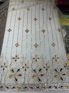 Premium Exquisite Net Embroidery Polyester <b>Fabric</b> for Bridal Dresses Wedding Couture Fashion <b>Bags</b> and Home Textile Decoration - Product Image 1