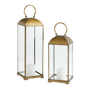 Modern Minimalist Black Metal <b>Candle</b> Lantern Set Industrial Glass Floor <b>Hurricane</b> Lamp For Indoor Outdoor Patio Wedding Decor - Product Image 4
