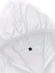 Men's White Polyester Hooded Jacket Shorts <b>Set</b> Casual Autumn Breathable Quick Dry Sportswear <b>Knitted</b> Printed Nonwoven 220g - Product Image 6