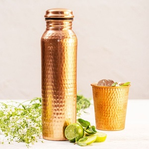 Premium <b>Copper</b> <b>Drinking</b> <b>Bottle</b> With Durable Body For Everyday Water Storage At Home Office Gym School Travel And Fitness - Product Image 1