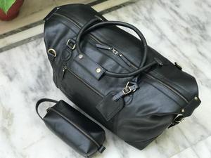 Sac de voyage vintage en cuir véritable extra large, léger, sac de week-end, grande capacité, bagage portable pour les longs voyages et les affaires - Product Image 5