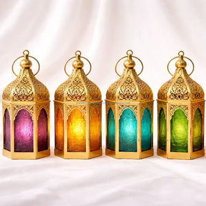 โคมไฟโมร็อกโกขนาดเล็ก โคมไฟเทียนขนาดเล็ก โคมไฟโลหะตั้งโต๊ะ โคมไฟแขวนขนาดเล็ก - Product Image 1