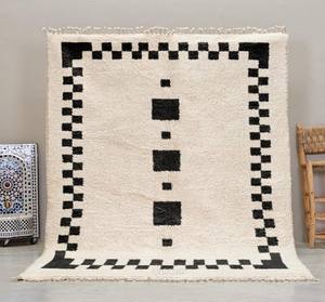 Tapis marocain noué à la main 100% laine Beni |   Tapis berbère géométrique authentique Beni Ourain en gros - Product Image 2