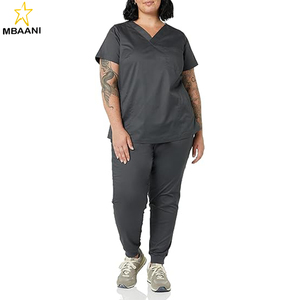 Women's Classic Fit V-Neck Short Sleeve <b>Scrub</b> Top with 3 Pockets, Moisture Wicking - Product Image 3