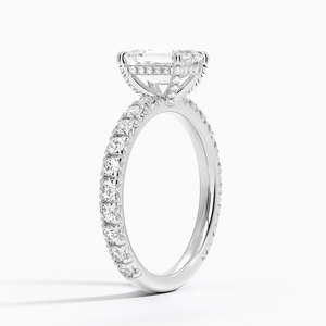 แหวน BOJ รุ่น 055 ทรง Emerald Cut เงินแท้ 925 ประดับเพชร Olympia แบบสามส่วน 2 กะรัต สี D ความสะอาด VVS1 มอยส์ซาไนต์ รับรองโดย GRA - Product Image 2