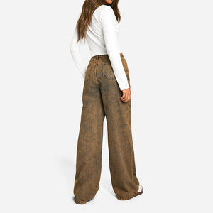 Jeans de Mezclilla para Mujer, Cintura Alta, Corte Recto, Estilo Desgastado, 100% Algodón, Tallas Grandes, Transpirables y Ecológicos, con Logotipo Personalizado, Último Modelo 2026 - Product Image 2