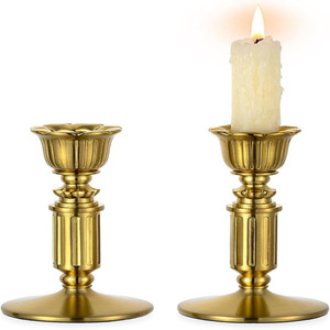 Christmas Vintage <b>Brass</b> <b>Candlestick</b> <b>Holder</b> Taper Candles <b>Brass</b> Wedding Living Room Christmas Party Advent Wreath Decoration - Product Image 1