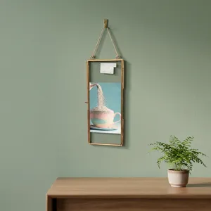 กรอบรูปโลหะแนวตั้งทรงสี่เหลี่ยมผืนผ้าสีทองเหลืองสำหรับตกแต่งผนัง - Product Image 4