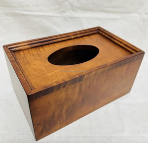 Porte-serviettes en bois naturel et porte-boîte en papier de soie vaisselle en bois plateau à serviettes Restaurant et hôtels maison fabriqué en Inde - Product Image 1