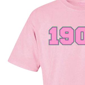   T-shirt rose 1908 Ivy Sorority à manches courtes, vêtements grecs décontractés pour femmes - Product Image 2