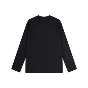 OEM custom logo embroidery printed design 230g cotton long-sleeved men's <b>t</b>-<b>shirt</b> autumn <b>heavy</b> solid color loose <b>t</b> <b>shirt</b> - Product Image 2