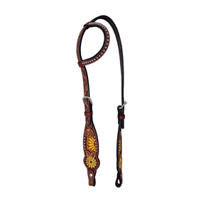 Custom Made 100% Cow Leather Western Beaded Headstall Hand Carved Silver <b>Stud</b> Work Top Supplier Manufacturer - Product Image 1