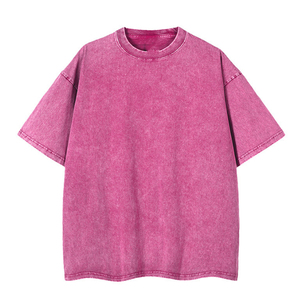 เสื้อยืดคอตตอนผู้ชายไซส์ใหญ่ แขนสั้น คอกลม สีพื้น ลำลอง ทรงหลวม ผ้าซักแล้ว - Product Image 4