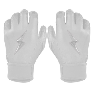 Cowhide Premium All Black Cabretta <b>Leather</b> Baseball Batting Gloves Short <b>Cuff</b> Adjustable Hook and Loop <b>Wrist</b> Strap Custom Logo - Product Image 2