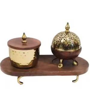 Quemador de incienso de madera Bakhoor, quemador de incienso árabe Oud, soporte de incienso de madera hecho a mano, decoración islámica para el hogar con fragancia. - Product Image 2