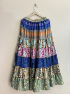 Wholesale Lot Of Flared Frill Round Skartered <b>skirt</b> For Women Silk Summer <b>Skirt</b> Long Maxi <b>Skirt</b> - Product Image 6