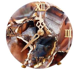 Horloge de table de luxe en résine d'agate faite à la main, moderne, étanche, surdimensionnée, avec veilleuse, pour mariage, retraite, Ramadan, décoration intérieure, salle à manger - Product Image 1