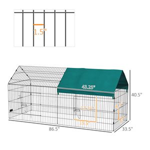 Recinto per Animali Domestici Verde da 87 Pollici con Tetto per Conigli, Galline e Cincillà, per Uso Interno/Esterno - Product Image 3