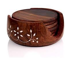 Wooden Handmade Drink Coasters Rustic Wooden Tea Coffee Cup <b>Mats</b> for Dining Table Home <b>Kitchen</b> Office Decor - Product Image 4