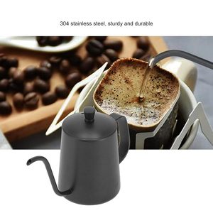 Tetera de Acero Inoxidable Negra con Boquilla de Precisión para Verter Café y Té, Apta para Uso Alimentario, para Cocina, Oficina, Cafetería, Hotel - Product Image 4